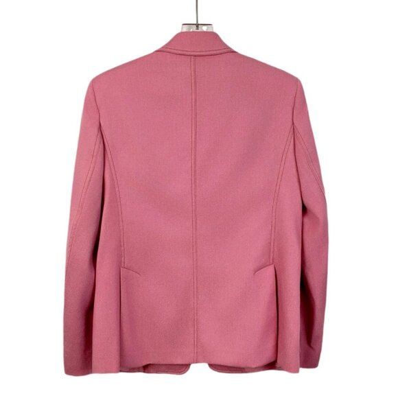 MaxMara Womens Pink Wool Blazer Jacket With Notch Lapel & Single Button Closure - Picture 2 of 6